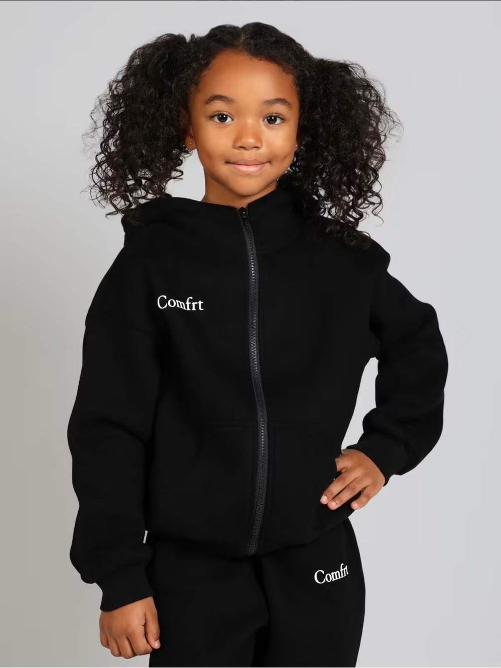 Comfrt Black Zip Hoodie XL- Will fit Women’s LARGE- NWT